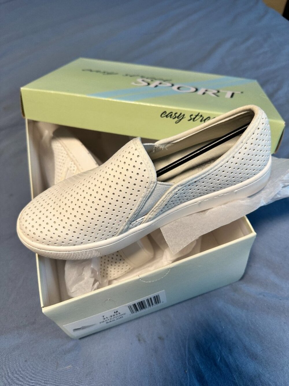 Easy Street Sport White Slip On Sneakers